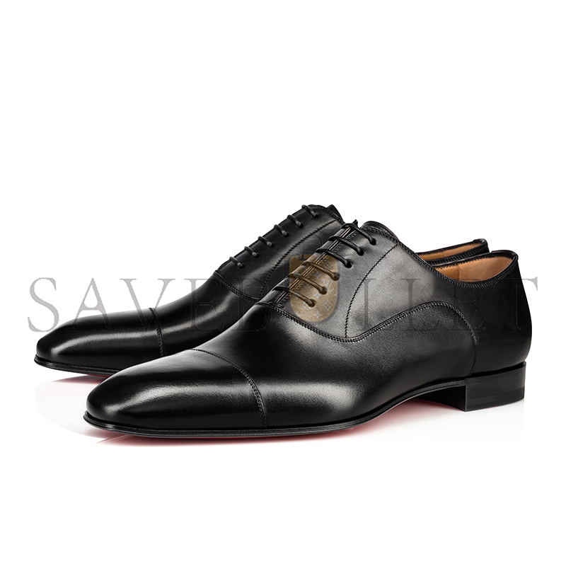 CHRISTIAN LOUBOUTIN GREGGOLACE UP SHOES PATINATED CALF LEATHER BLACK MEN 1150376BK01 CHRISTIAN LOUBOUTIN GREGGOLACE UP SHOES PATINATED CALF LEATHER BLACK MEN 1150376BK01